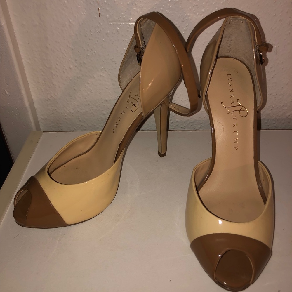 Ivanka Trump multi color strappy stilettos
